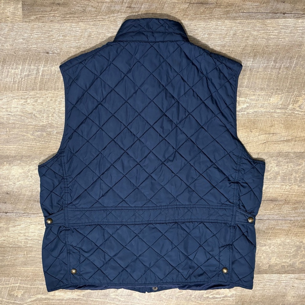 Polo Ralph Lauren Vest Men's XXL Navy Quilted Puffer Utility Corduroy Collar - Picture 2 of 7